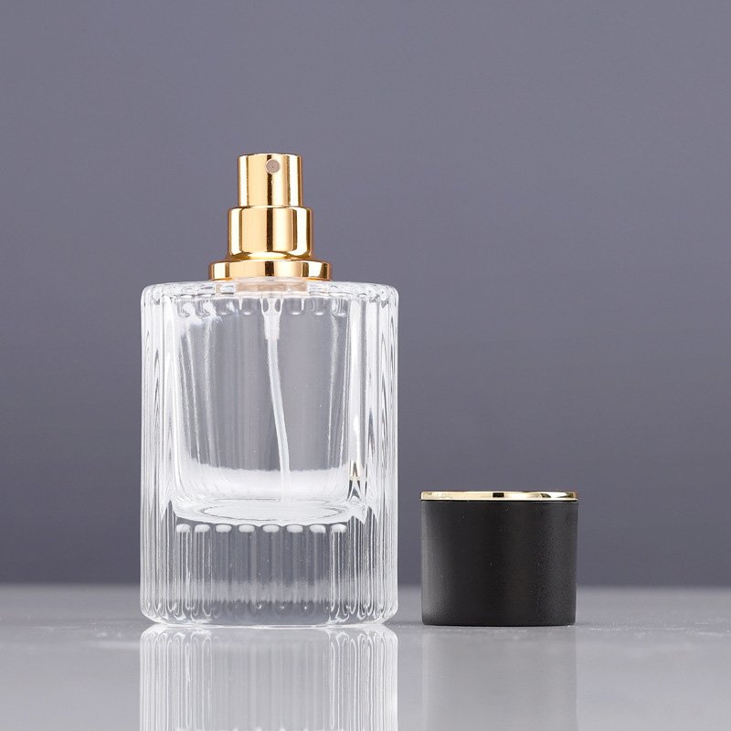 wholesale luxury refillable 30ml 50ml 100ml perfume screw spray glass bottle with backing box