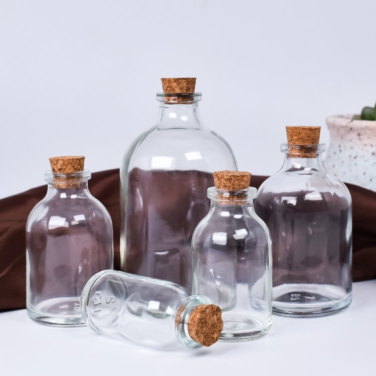 Factory Directly Sale 10ml 20ml 30ML 50ML 100ML Glass Bottles With Cor Lids Wishing Glass Bottles Vials Pudding Glass Jar