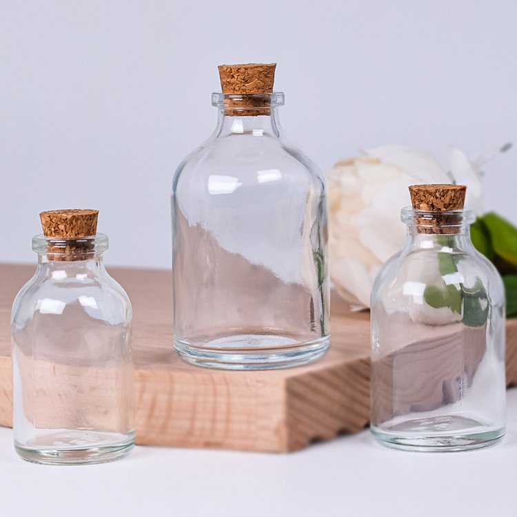 Factory Directly Sale 10ml 20ml 30ML 50ML 100ML Glass Bottles With Cor Lids Wishing Glass Bottles Vials Pudding Glass Jar