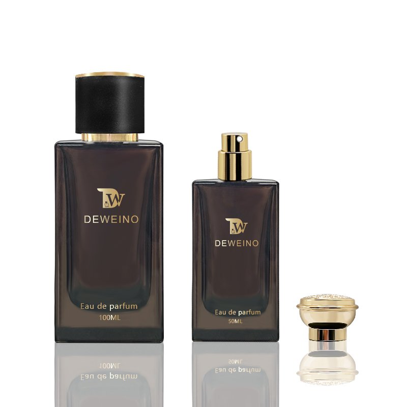 Luxury Square Perfume Glass Bottle Clear Black Glass Perfume Bottles 100 Ml 50 Ml Perfumes Bottles With Packages Black
