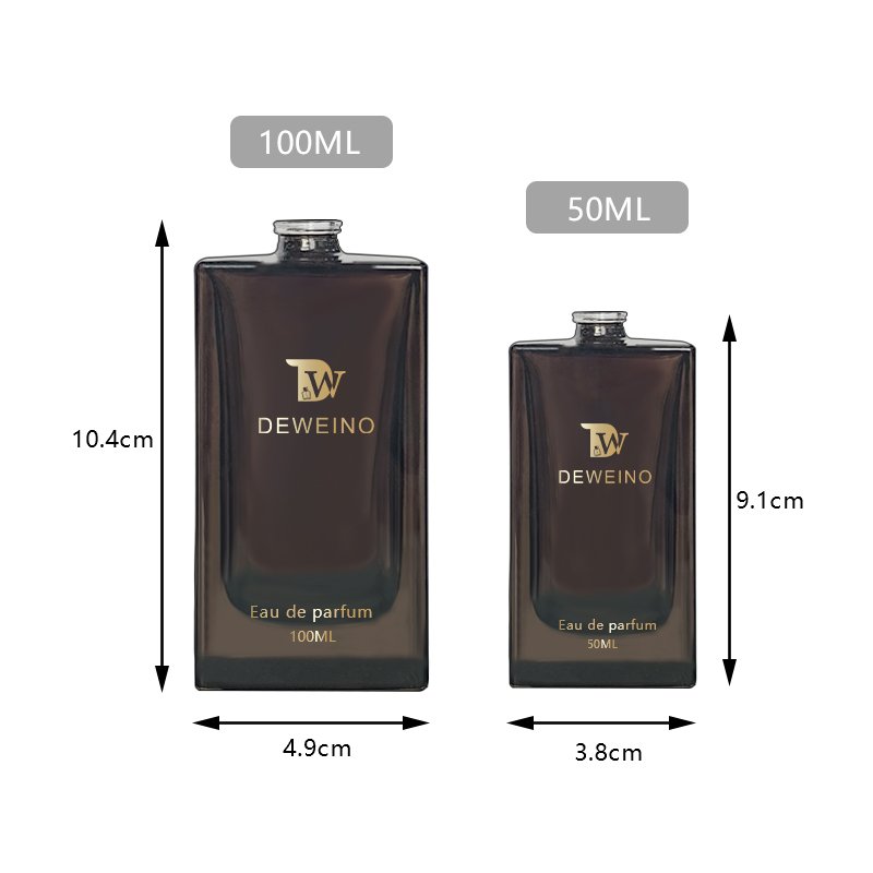 Luxury Square Perfume Glass Bottle Clear Black Glass Perfume Bottles 100 Ml 50 Ml Perfumes Bottles With Packages Black