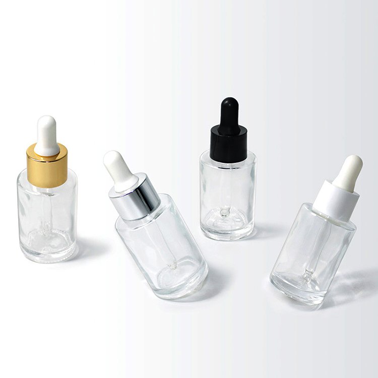 custom color glass bottle 30ml frosted glass dropper cosmetic bottle