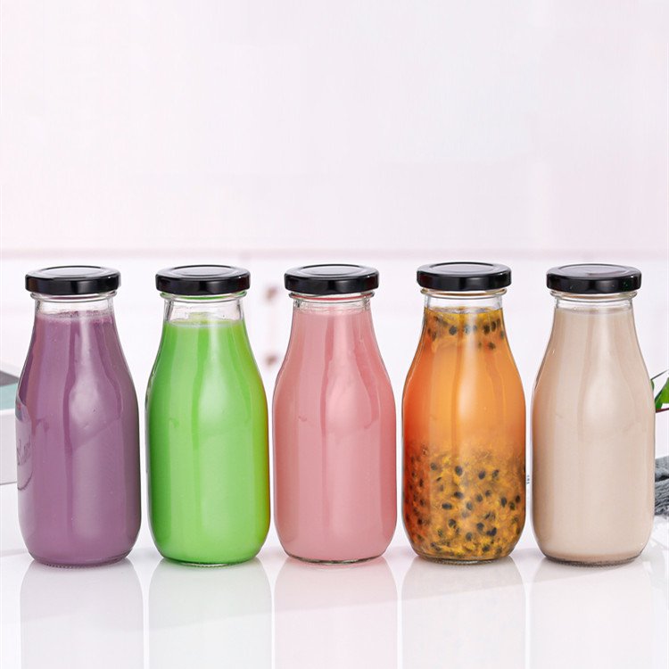 Wholesale 300ml 10oz Clear Glass Bottle for Juice Milk Coffee Kombucha Tea