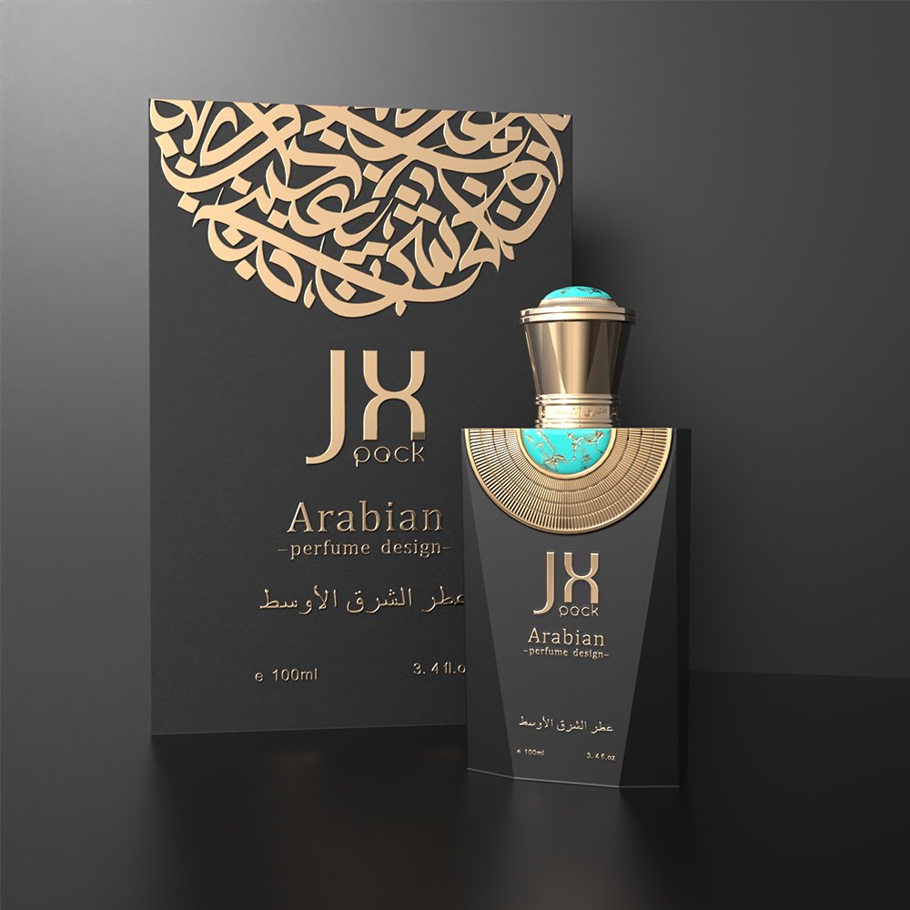 customized printing square matte frosted black gold glass antique arabian perfume bottle 100ml