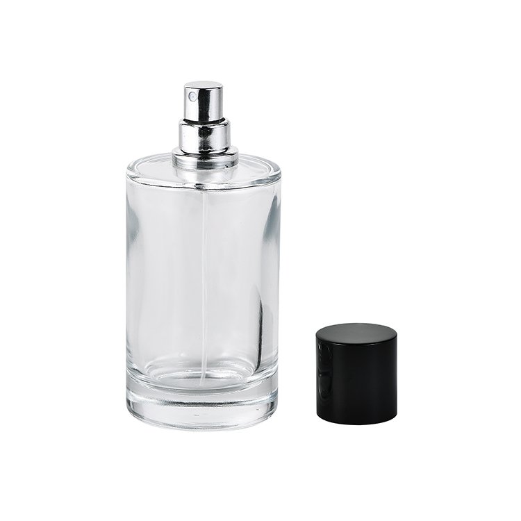 Hot sale black metal case china perfume bottle manufacturer 50ml 100ml glass bottle for perfume spray