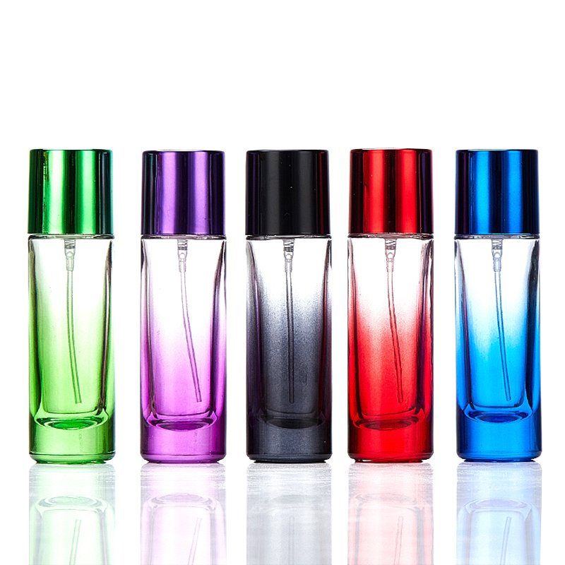 Colourful refillable 20ml30ml perfume bottle travel perfume dispenser spray glass bottle