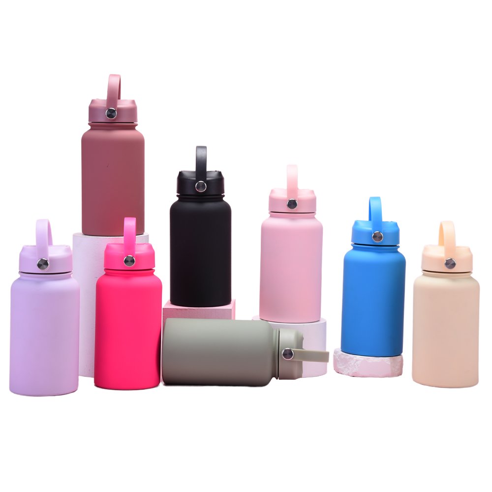 In Bulk Recycled 1000ML Rubber Paint Vacuum Flask Stainless Steel Glass Water Bottle For Travel Ladies