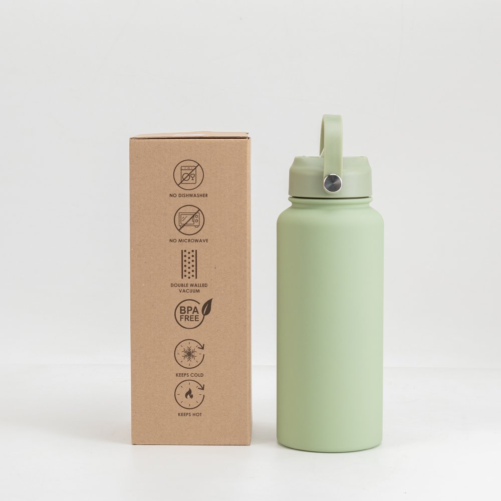 In Bulk Recycled 1000ML Rubber Paint Vacuum Flask Stainless Steel Glass Water Bottle For Travel Ladies