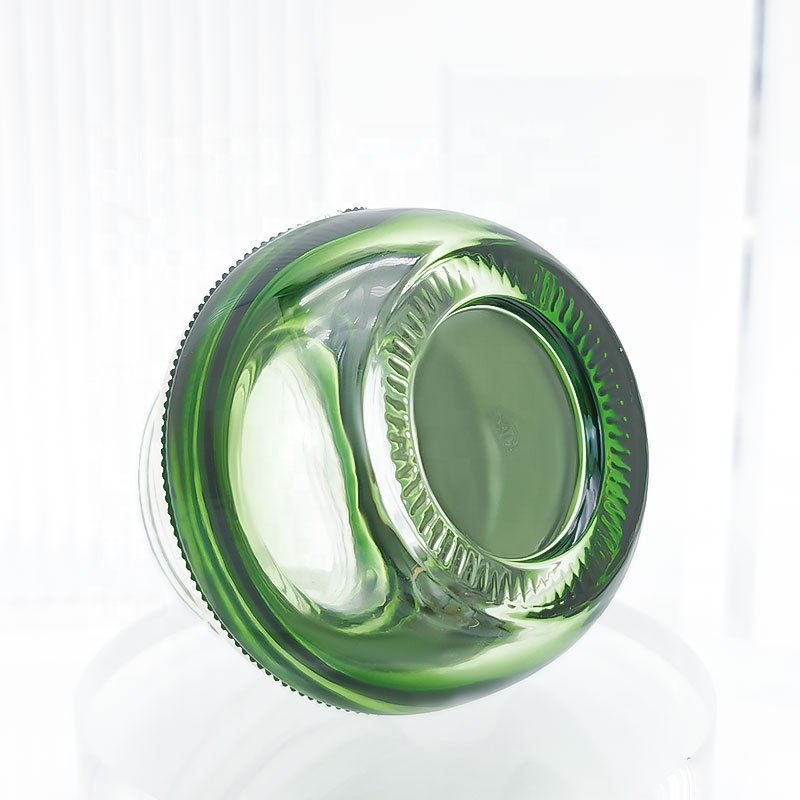 Custom Makeup Bottle Dark Green Gradient Jar 50g capacity jar set glass bottle
