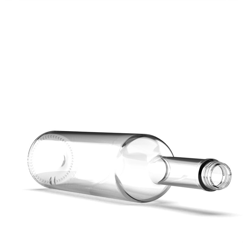 Custom Small Mouth Long Neck Liquor Bottle 700ml 750ml Raised base Tequila Glass Bottle