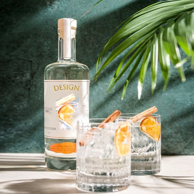 Custom Shape Avertan Spirit 100ml 200ml 375ml 500ml 750ml 1 Liter Gin Glass Bottle for Liquor