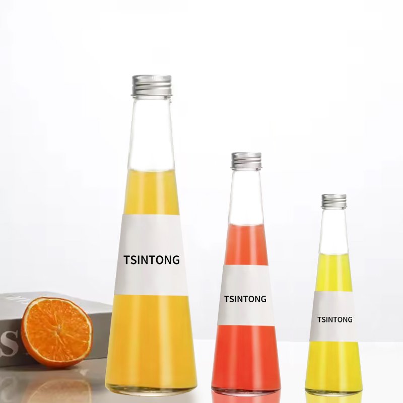 550ml Borosilicate Glass Juicing Bottles Reusable Drinking Bottles with Stainless Steel Lid Clear Glass Water Bottles