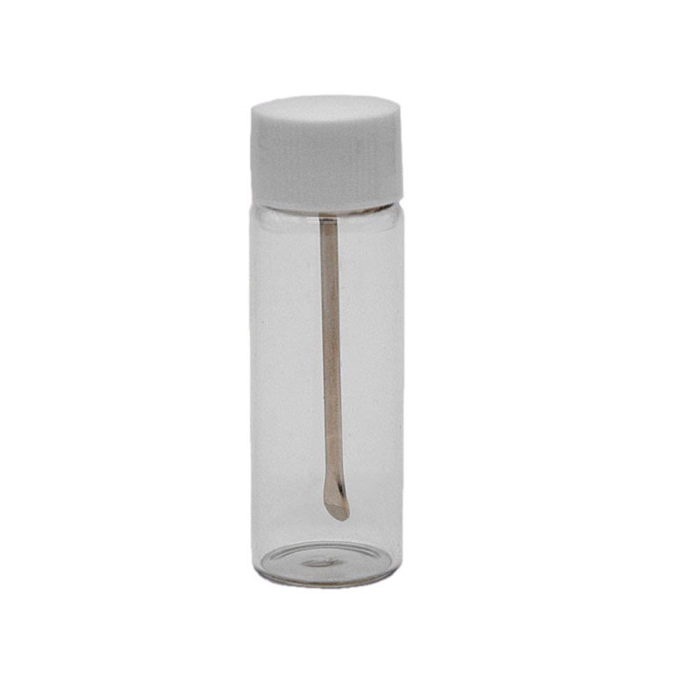 15ml Small Glass Bottles with Snuff Spoons Hard Vials Set for Spice, Powder, Oils, Reagents, Pills, Pocket Size Portable Design