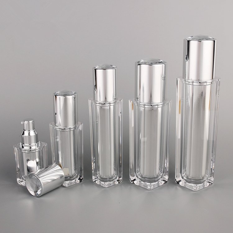 FTS Luxury Plastic Pump Bottle for Cosmetic Skin Care Lotion Package Screen Printing CROWN Cap