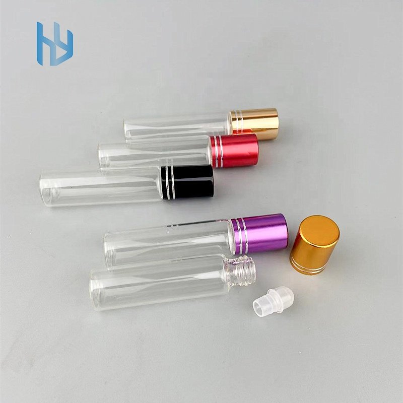 Low moq 1ml/2ml/3ml/5ml/10ml/12ml/15ml round roller ball perfume glass bottles with private labels