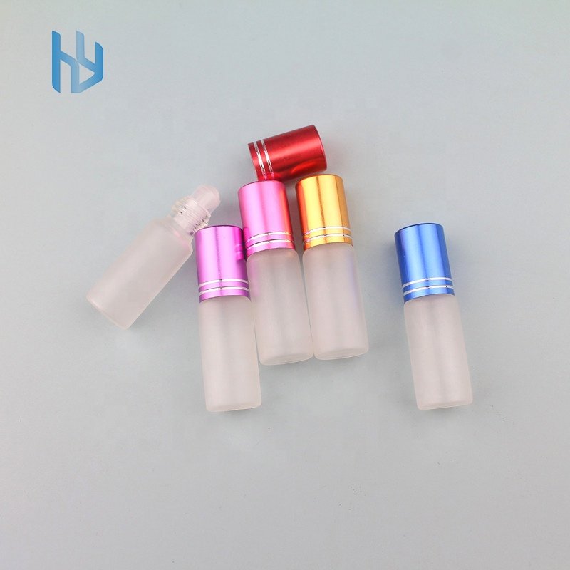 Low moq 1ml/2ml/3ml/5ml/10ml/12ml/15ml round roller ball perfume glass bottles with private labels