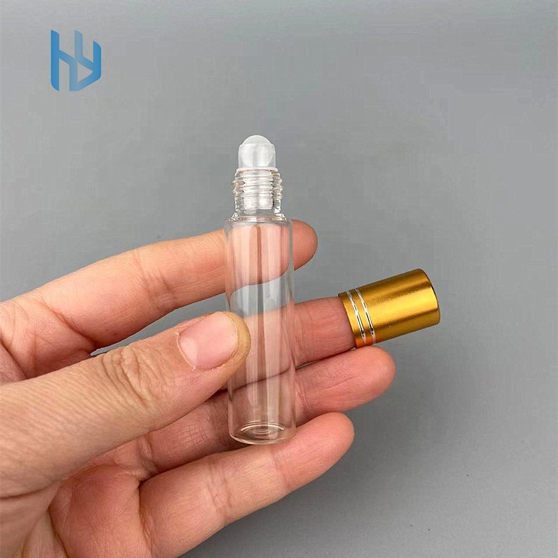 Low moq 1ml/2ml/3ml/5ml/10ml/12ml/15ml round roller ball perfume glass bottles with private labels