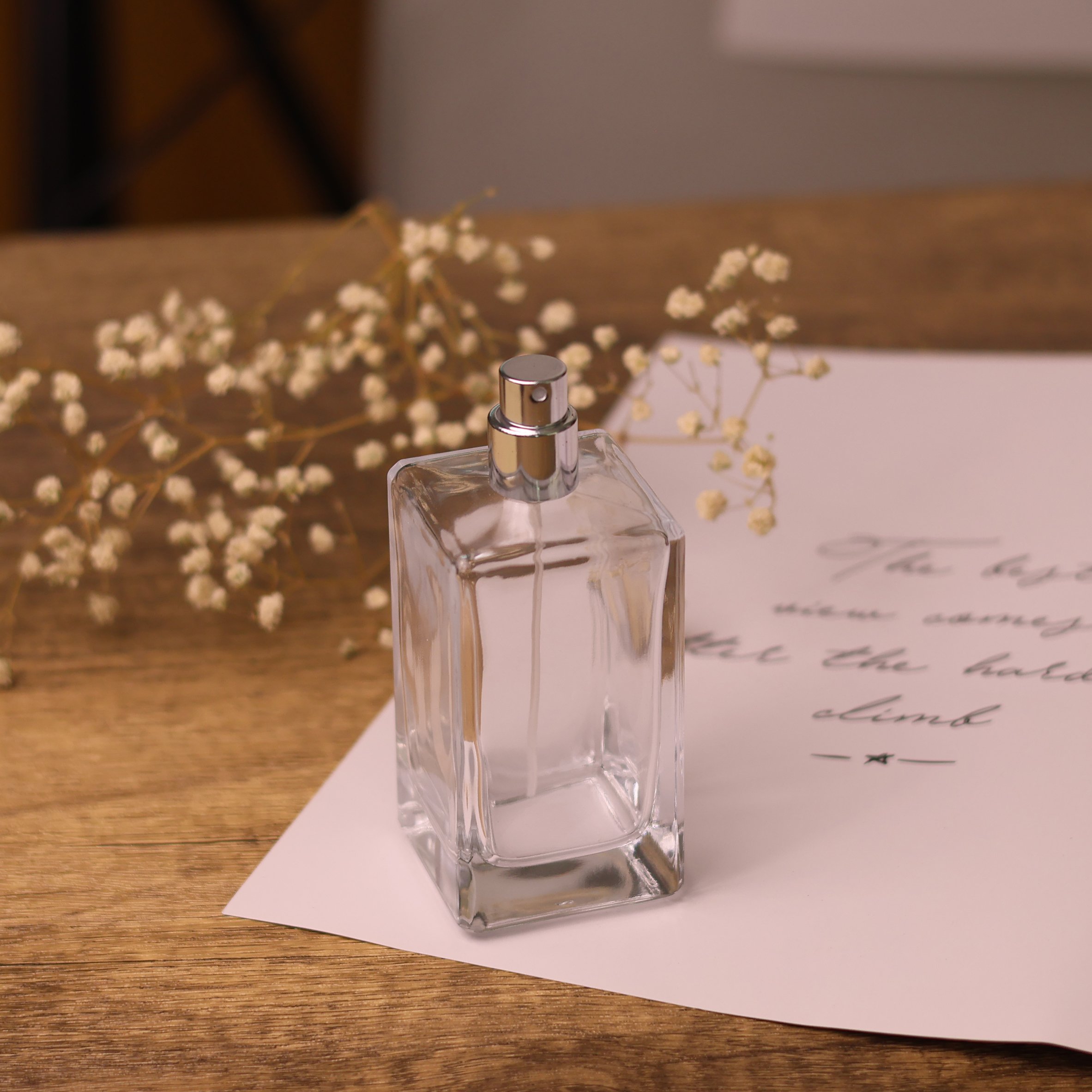 High end Sprayer Pump 30ml Perfume Bottle Empty Square Customize 50ml 100ml Perfumes Bottles