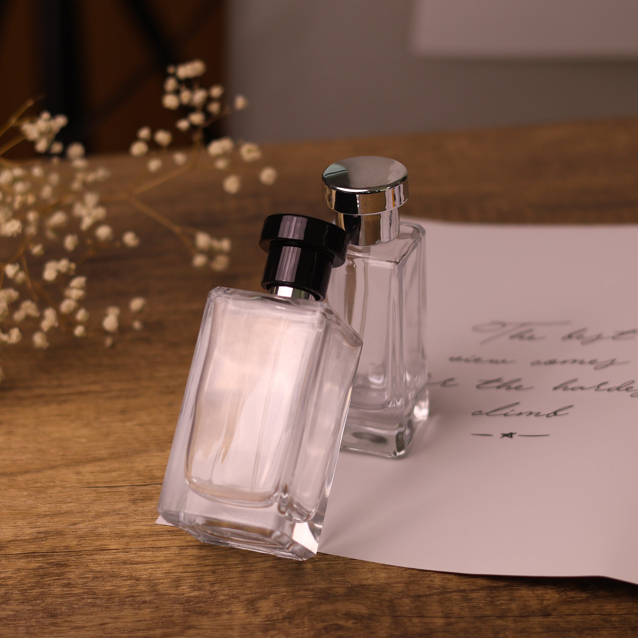 High end Sprayer Pump 30ml Perfume Bottle Empty Square Customize 50ml 100ml Perfumes Bottles
