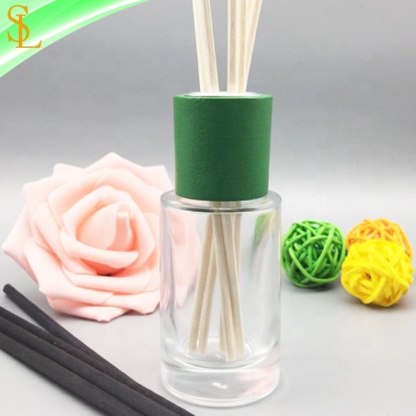 30 ml cylinder round reed diffuser glass bottle empty decorative bottle for perfume with wooden cap
