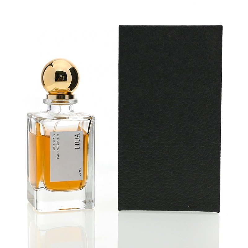 Luxury 30ml 50ml 100ml Clear Empty Square Luxury Spray Crimp Perfume Bottles Glass Bottle With Red Blue Pink Plastic Ball cap