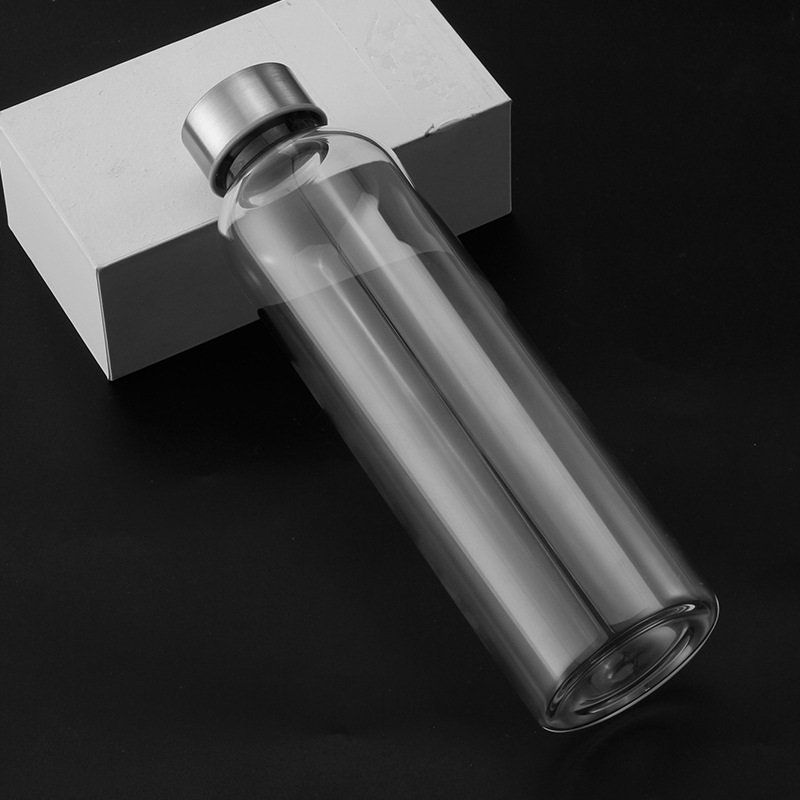 500 ml 750 ml 1000 ml transparent screw lid voss water glass bottle for juice water borosilicate frosted glass water botte