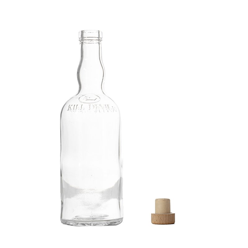 OEM custom logo 750ml extra flint clear square shape spirits liquor gin vodka whiskey glass bottle