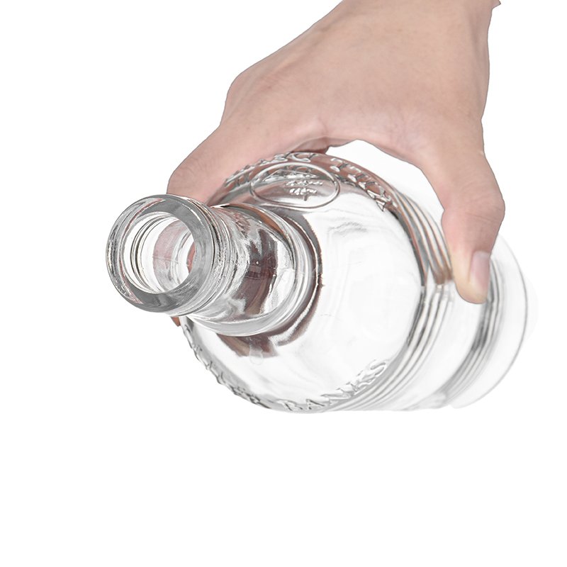 OEM custom logo 750ml extra flint clear square shape spirits liquor gin vodka whiskey glass bottle