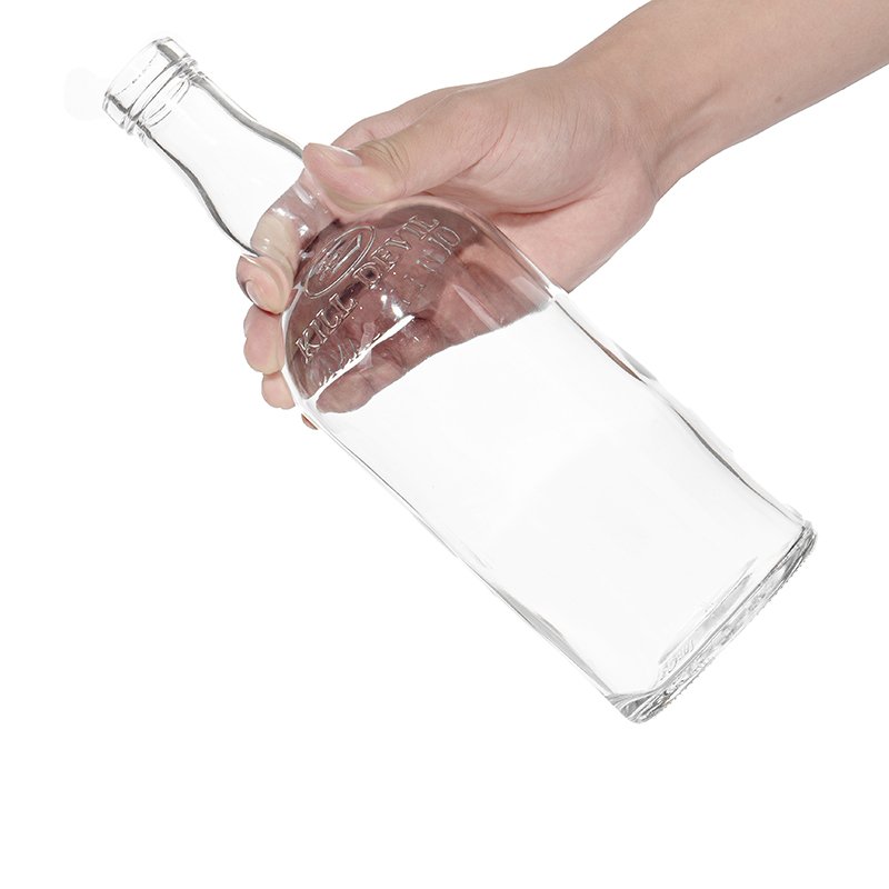 OEM custom logo 750ml extra flint clear square shape spirits liquor gin vodka whiskey glass bottle