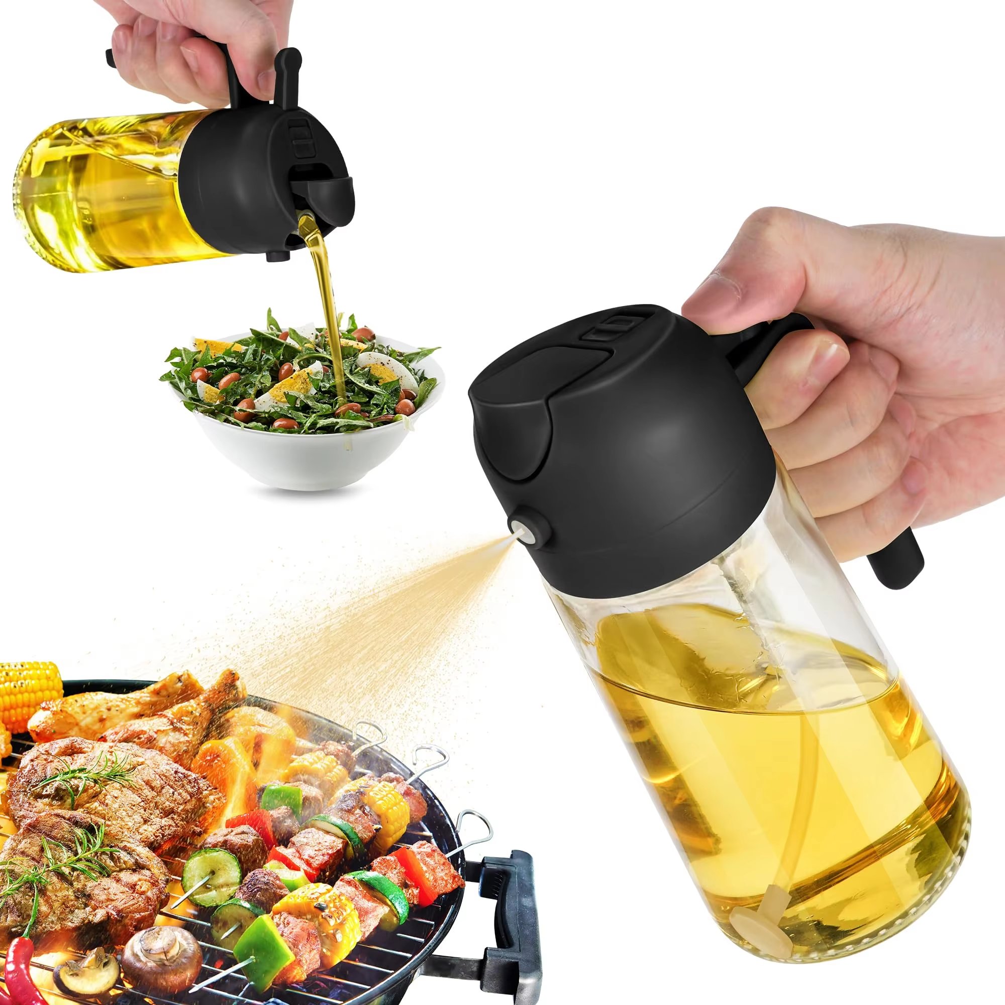 High Quality 470ml Glass Tumbler Mugs Minimalist Design BBQ Oil Sprayer Bottle Cooking Hot Selling Kitchen Accessories Camping