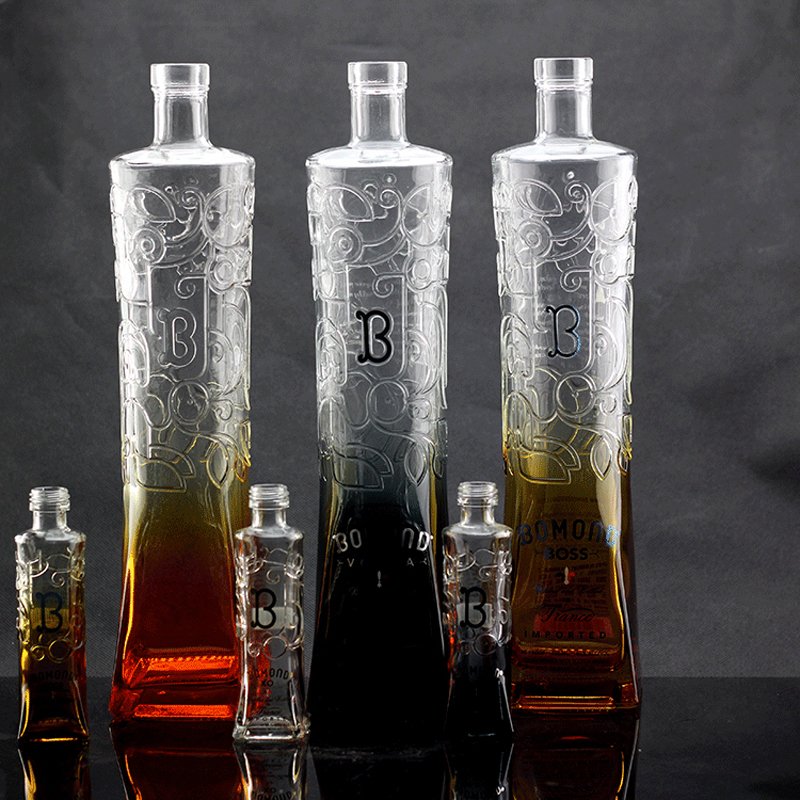 Glass Bottles For Drinks Glass Bottles 750 Ml Unique Design Brandy Glass Bottle