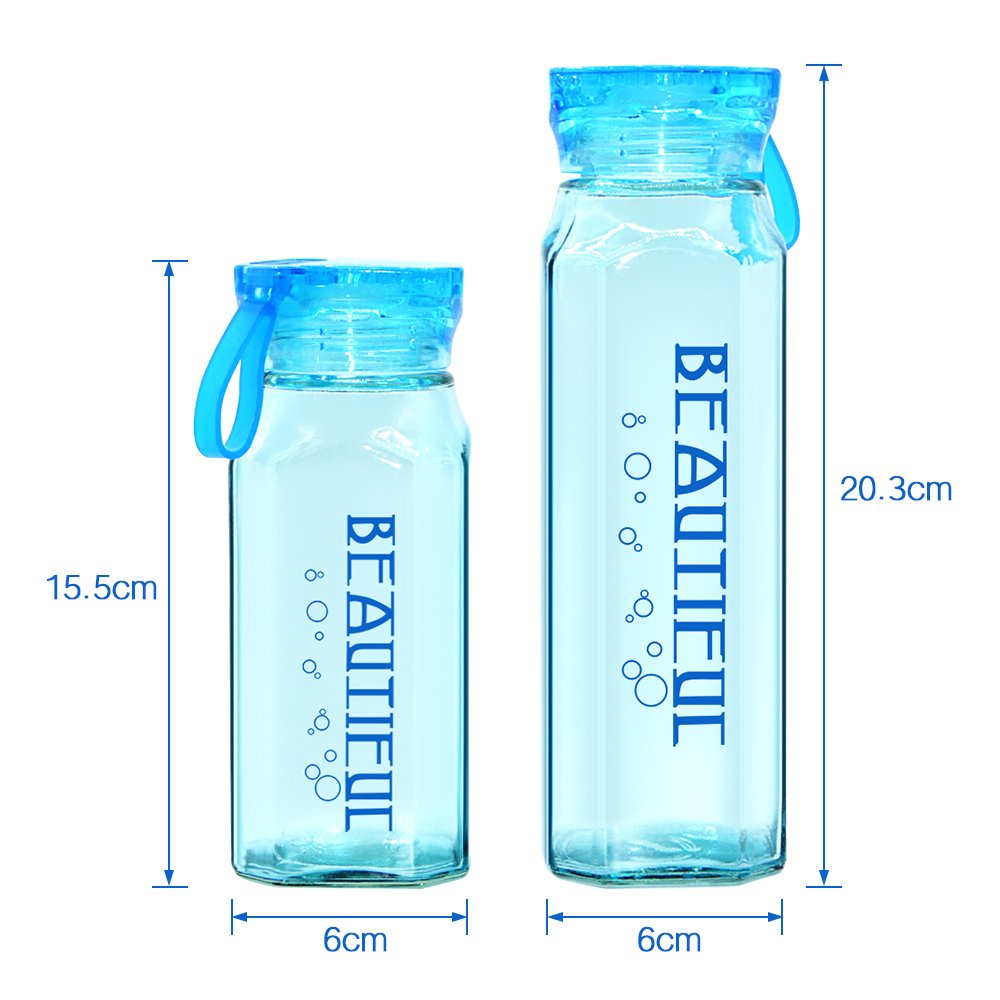 hot sale Eco Friendly Wide Mouth Transparent customized logo clear diamond glass cup Colorful Glass Bottle square bottle