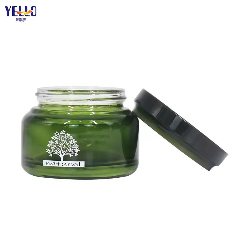 Factory Price Glass Empty Cylinder Shape 50Ml 100Ml 120Ml Green Lotion Pump Bottle With Lips