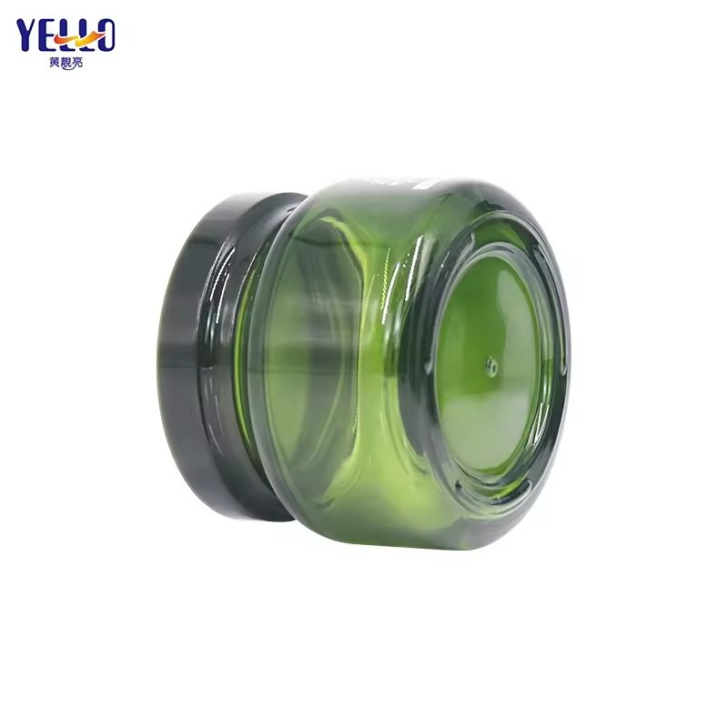 Factory Price Glass Empty Cylinder Shape 50Ml 100Ml 120Ml Green Lotion Pump Bottle With Lips