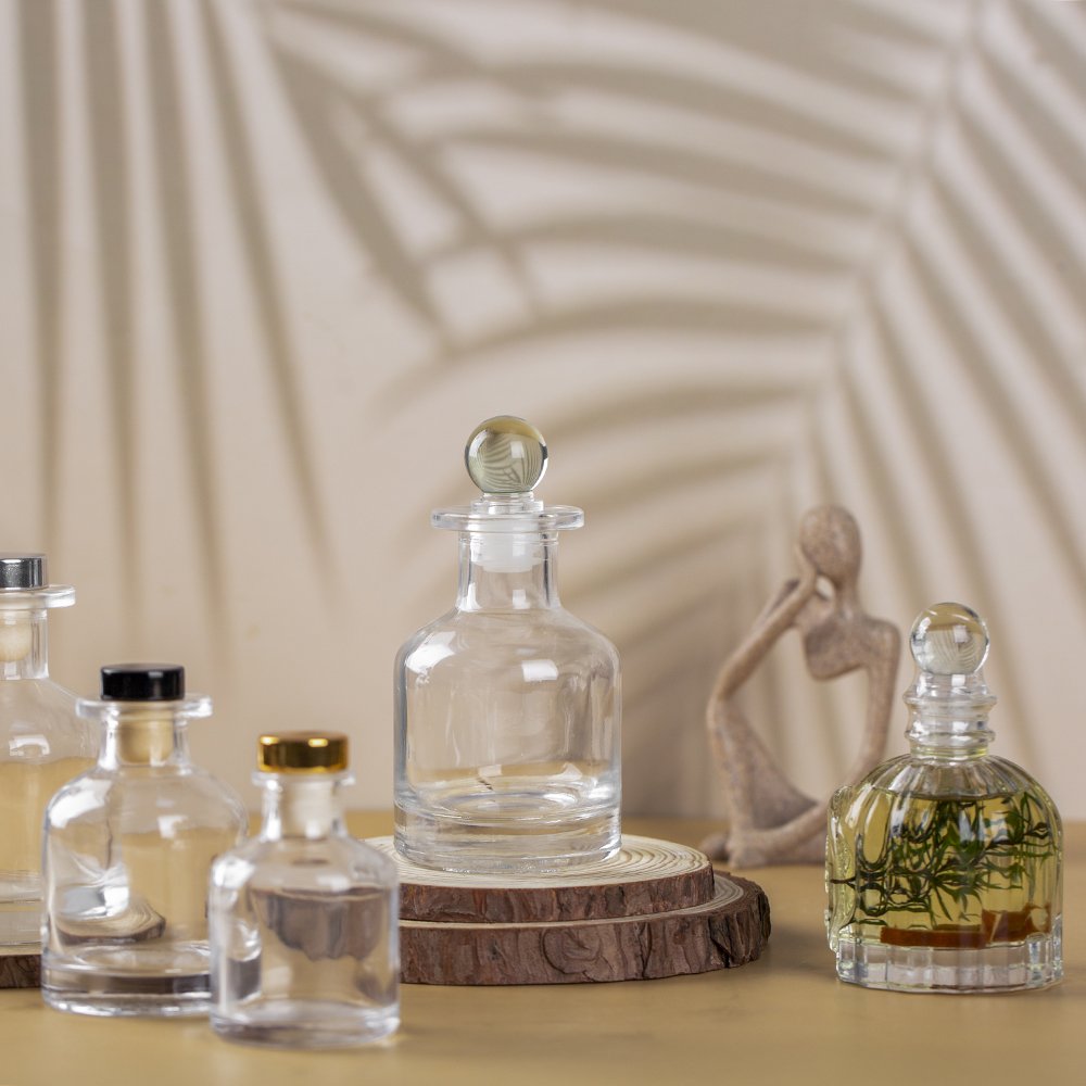 luxury 50ml empty clear home scent room deco fragrance air aroma glass reed diffuser bottle