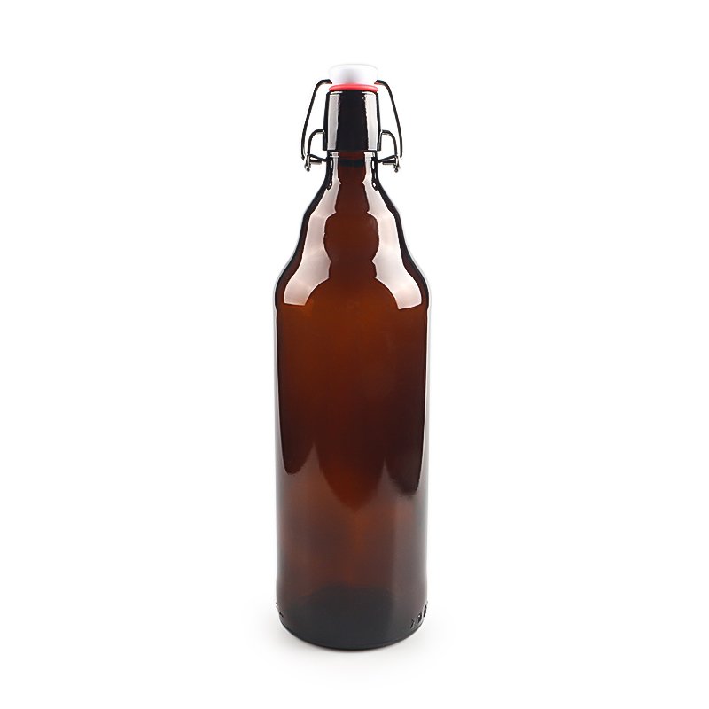 1L swing top amber beer bottle 1000ml brown beer glass bottle