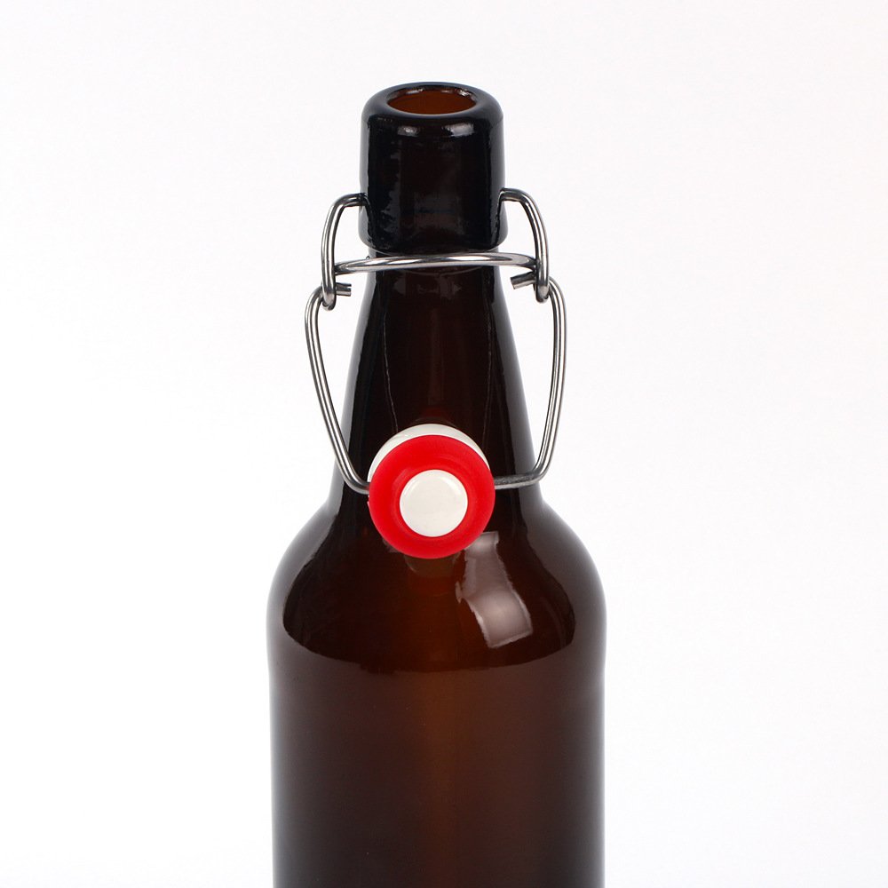 1L swing top amber beer bottle 1000ml brown beer glass bottle