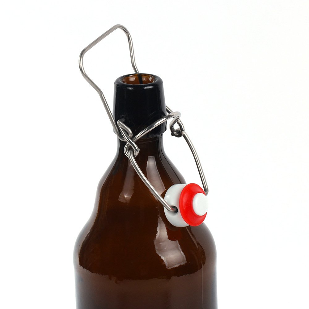 1L swing top amber beer bottle 1000ml brown beer glass bottle