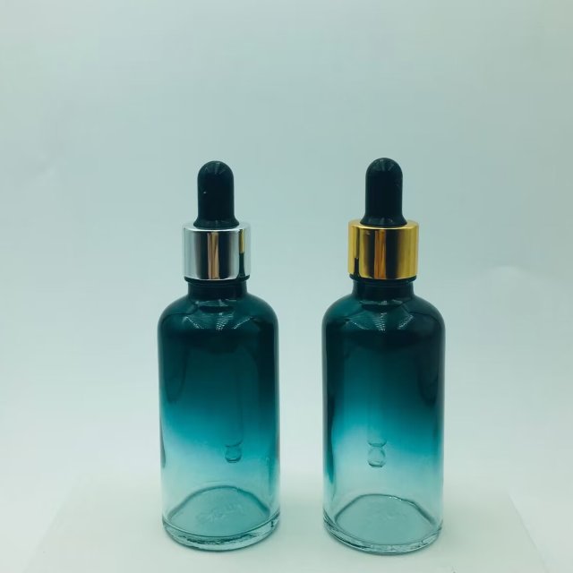 30ml High-End Customizable Color 50ml Dropper Glass Bottle With Electroplated Eenter Ring