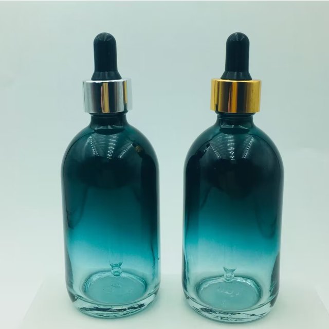 30ml High-End Customizable Color 50ml Dropper Glass Bottle With Electroplated Eenter Ring