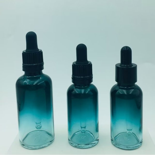 30ml High-End Customizable Color 50ml Dropper Glass Bottle With Electroplated Eenter Ring