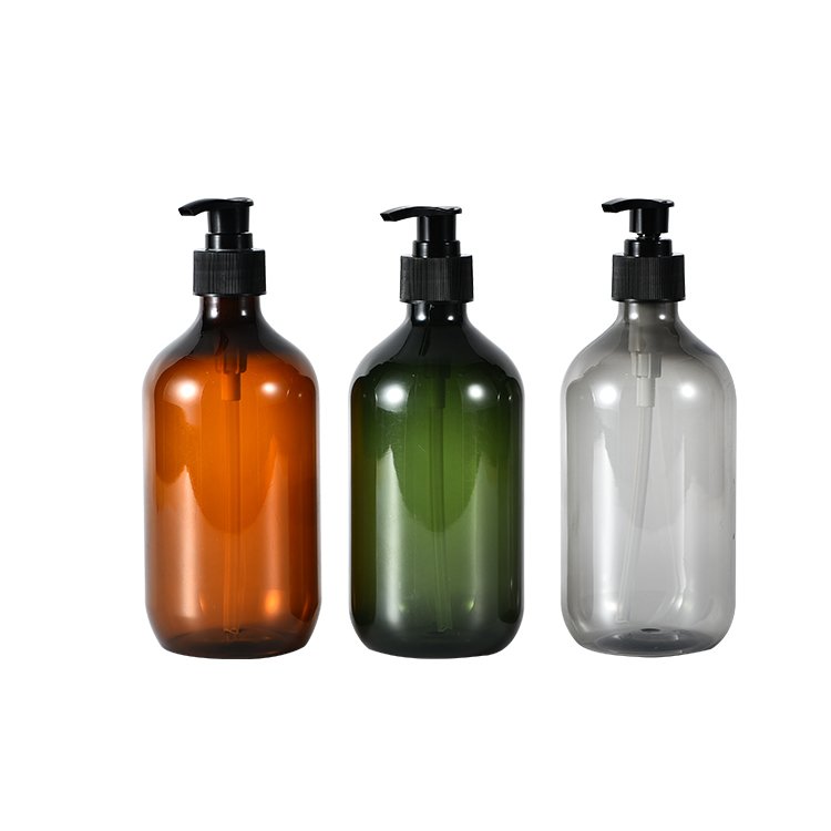 High Quality Luxury 100ml/150ml/300ml/400ml/500ml Boston Round Pet Cosmetic Empty Shampoo Conditioner Pump Glass Bottles