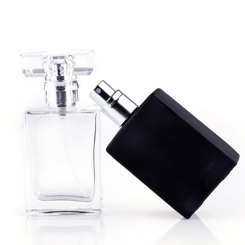 30ml Square Glass Refillable Perfume Bottle Atomizer High-grade Empty Cosmetic Container Portable Perfume Spray Bottle Crystal