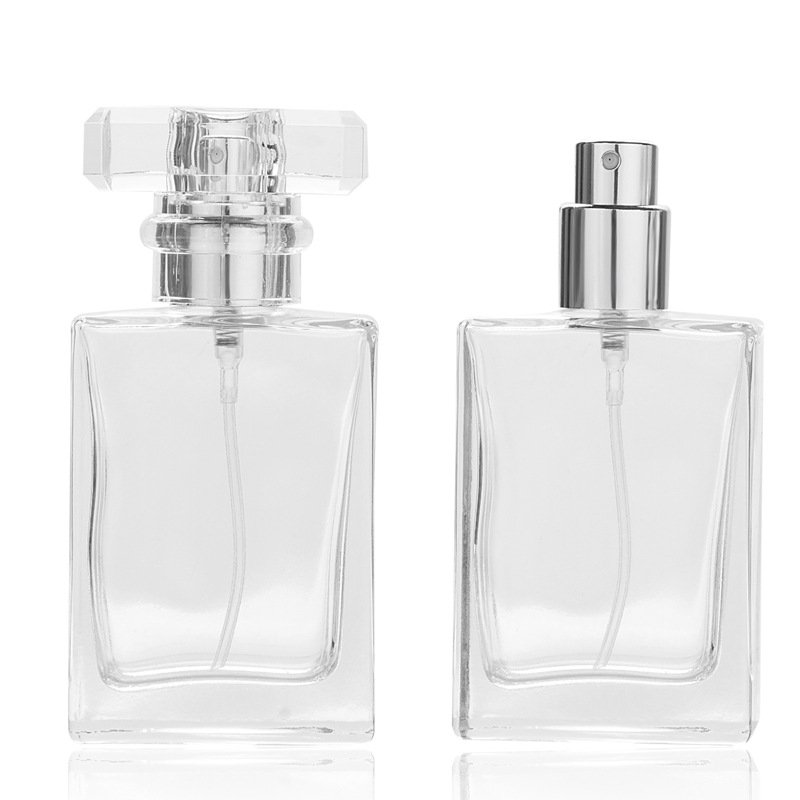 30ml Square Glass Refillable Perfume Bottle Atomizer High-grade Empty Cosmetic Container Portable Perfume Spray Bottle Crystal