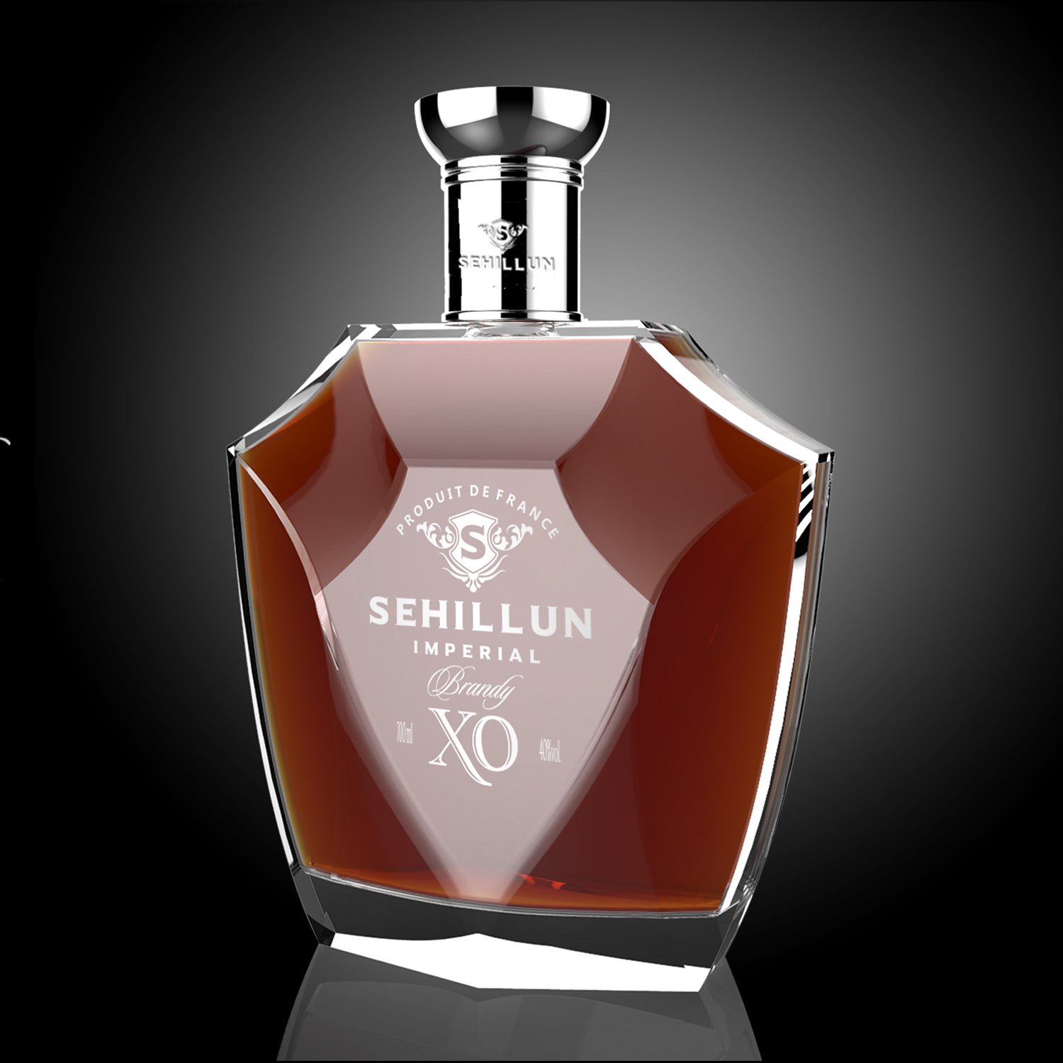 wholesale clear round glass bottle design shape with cork wisky brandy liquor bottle