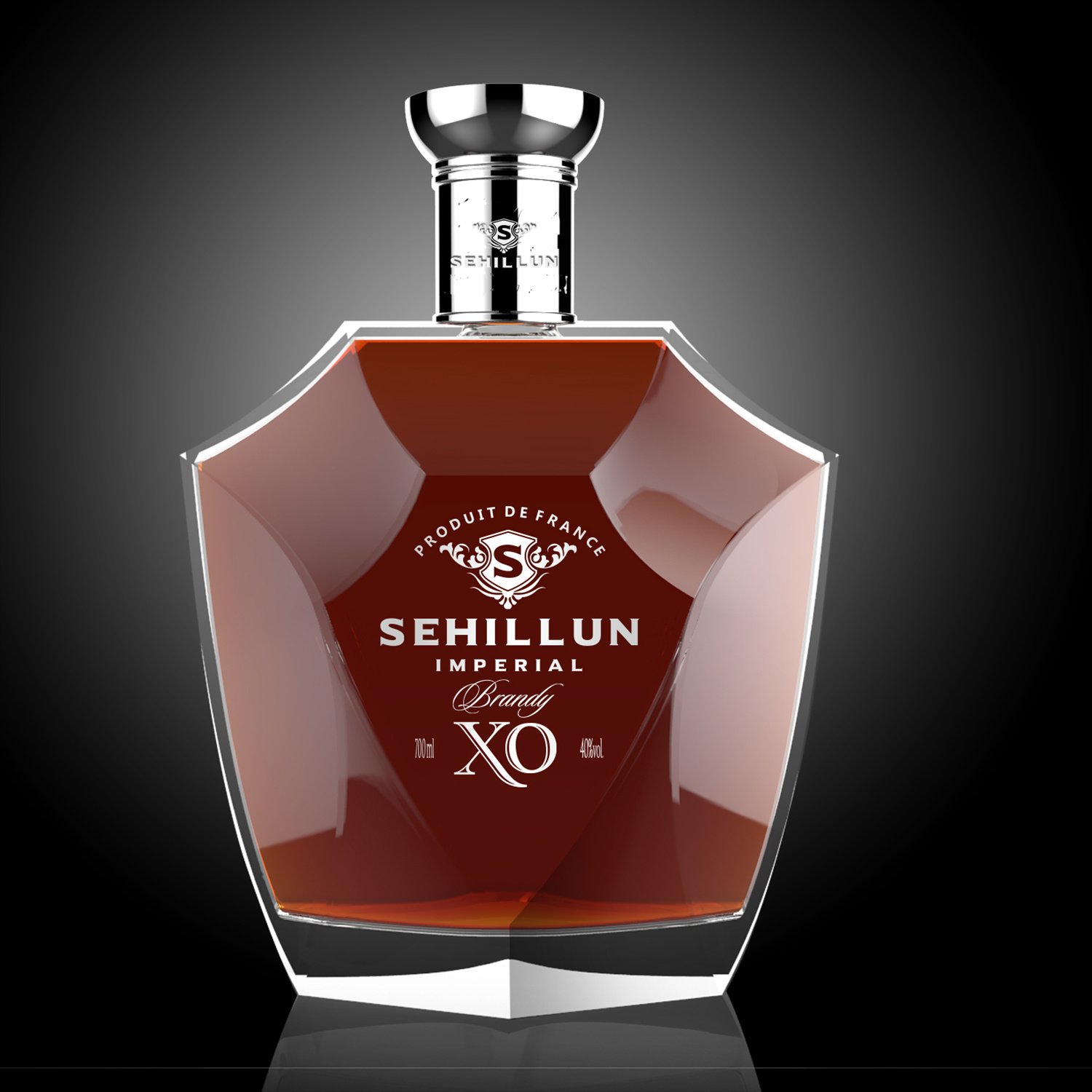 wholesale clear round glass bottle design shape with cork wisky brandy liquor bottle