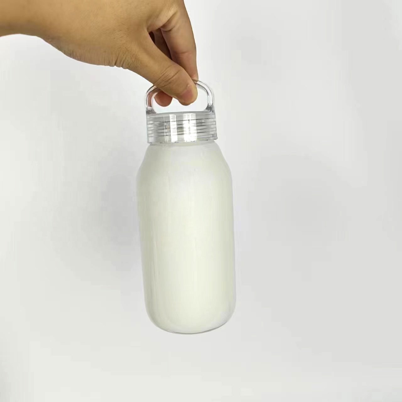 2024 Hot Sale Milk Box Glass Bottle with Plastic To Go Lid for Travel and Camping Mini 300ml 500ml Decal Logo Coffee Bottle