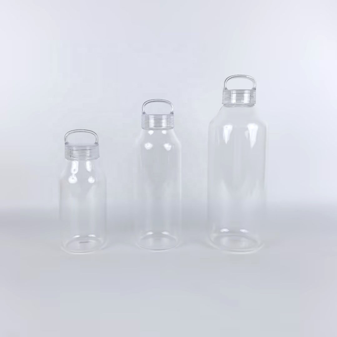 2024 Hot Sale Milk Box Glass Bottle with Plastic To Go Lid for Travel and Camping Mini 300ml 500ml Decal Logo Coffee Bottle