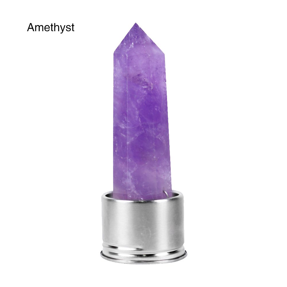 Wholesale Bamboo Cover Crystal Point Wand Water bottle Healing glass Quartz Crystal Cup