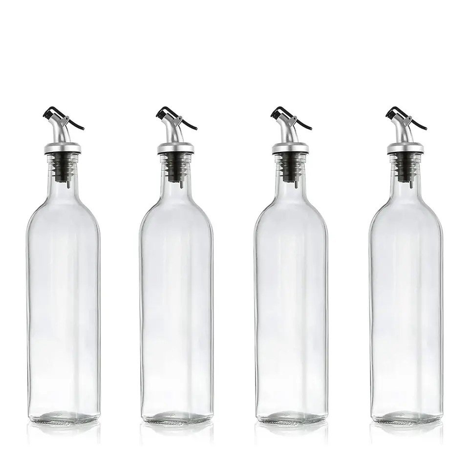 YoDao 250mL 500mL Oil Dispenser Glass Bottle for Kitchen Flip Olive Oil and Vinegar Dispenser Bottle for Kitchen Set